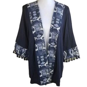 W5 kimono open cardigan sz 1XL tapestry boho